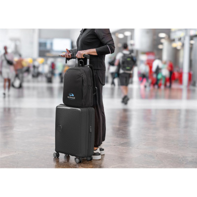 UDINE. Backpack with one full opening compartment in high density 300D recycled polyester 16